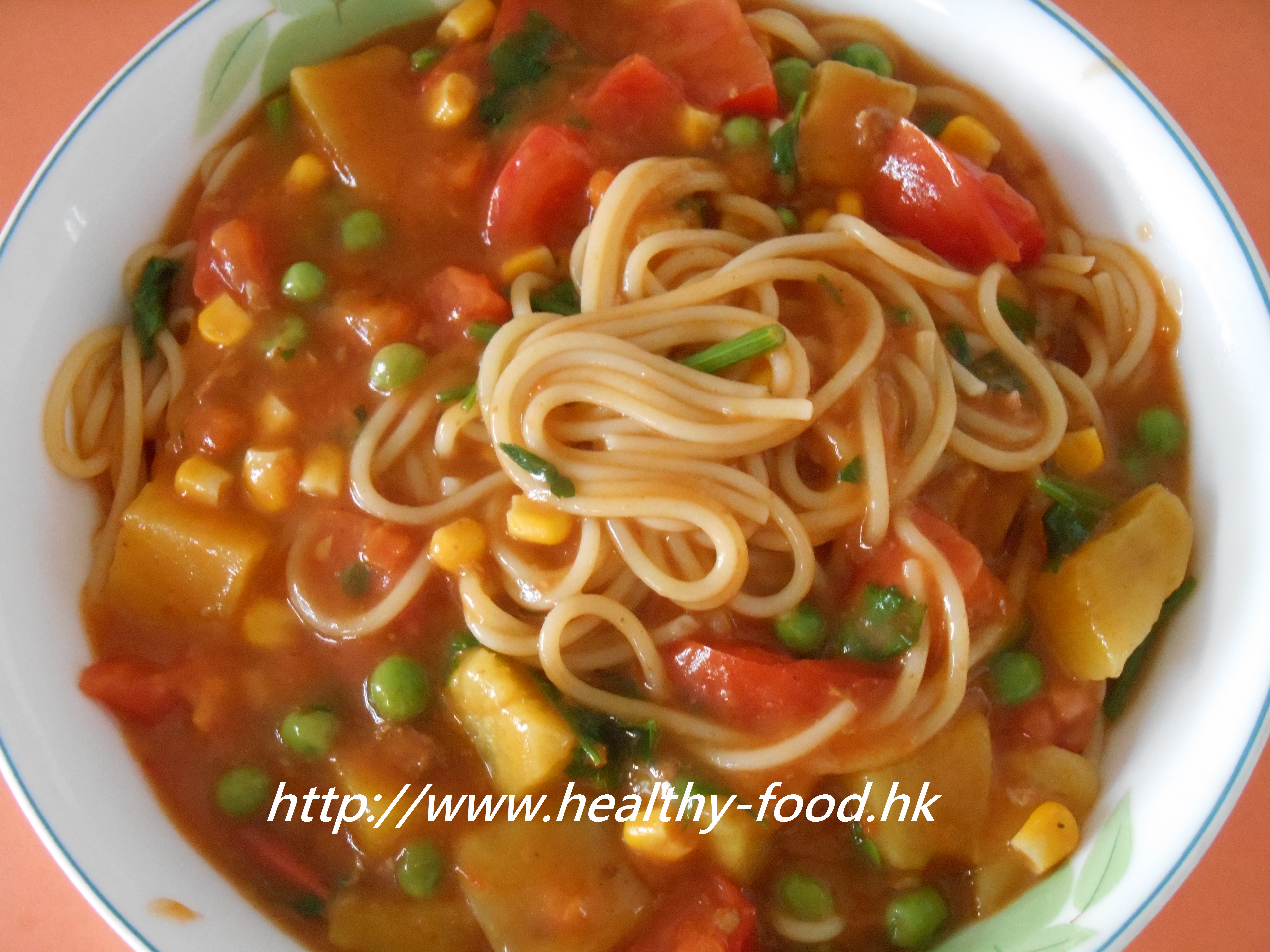 芳姐保健湯餸» Blog Archive » 開胃小食—茄汁雜菜意粉